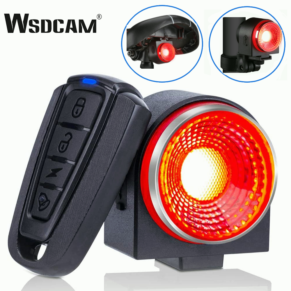 WSDCAM Bicycle Tail Lights115dB Bike Alarm USB Rechargeable Brake Sensing Rear Lights for Road Cycling Bikes IP65 Waterproof