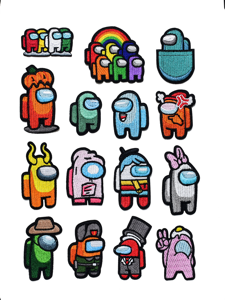 Among Us Game Embroidered Series Applique Badge for Sew Repair Ironing DIY Hat T-shirt Badge Jeans Sewing Clothe Patch Decor