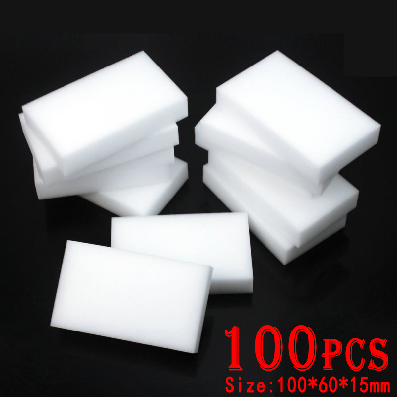 100 Pcs/lot Melamine Sponge Magic Sponge Eraser For Kitchen Office Bathroom Melamine Cleaner Cleaning Sponge 100X60X15MM