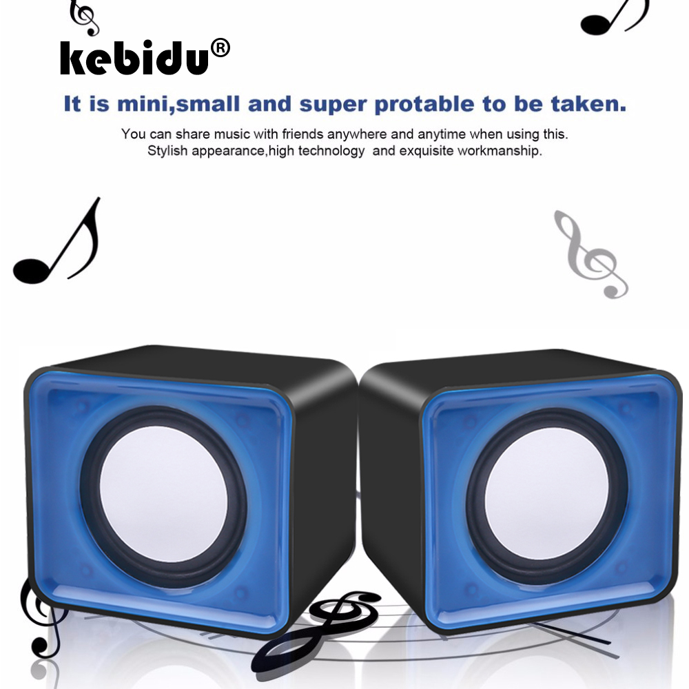 kebidu Universal USB 2.0 Music Speaker 3.5mm Pulg Mini Music Stereo Speakers For Multimedia Desktop Computer Notebook