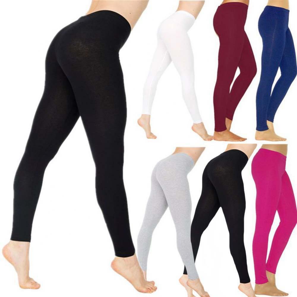  Autumn Spandex Polyester Casual Breathable Women Solid Color Stretchy High Waist Slim Tights Leggings Pencil Pants Trousers