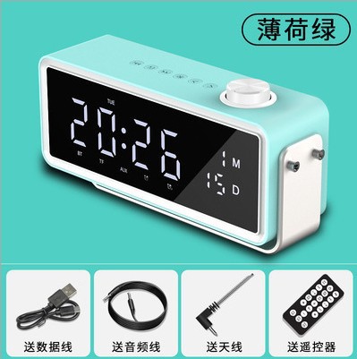 00728fjfdfdfdfjofvb  Alarm clock speaker Audio wireless creative head of bed smart speaker dual speakers subwoofer
