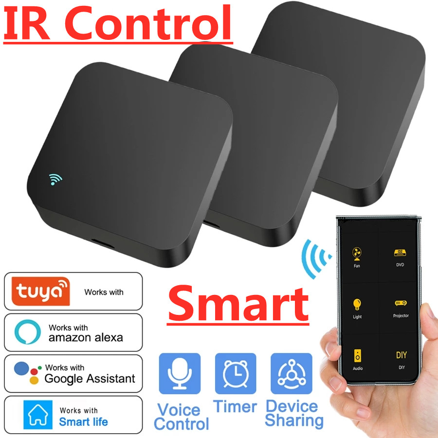 Smart WIFI IR Remote Control Universal Infrared Tuya Smart Home Remote Controller for TV DVD AUD AC Works with Alexa Google Home