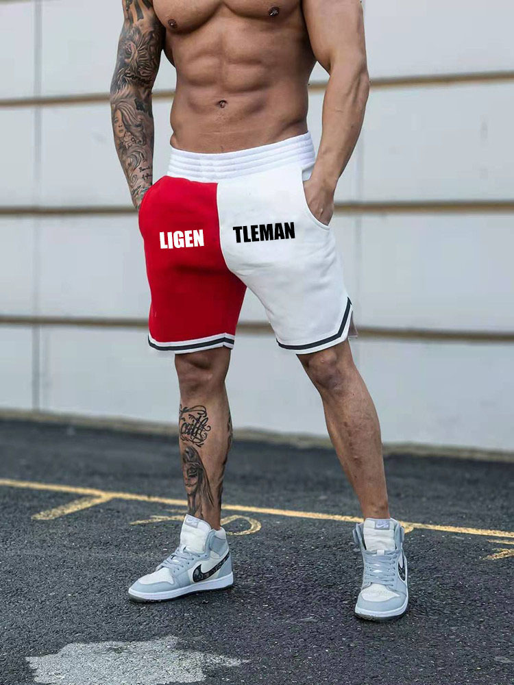 Spring And Summer Men's Sports Color Matching Shorts Breathable Casual Basketball Shorts Tide  Sports Shorts Men