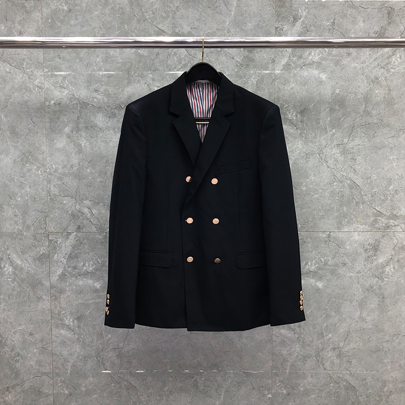 TB THOM Suit Autunm Winter Man Jackets   Blazers Classic Gold Buttons Double Breasted Coats WholeTB Formal Suit