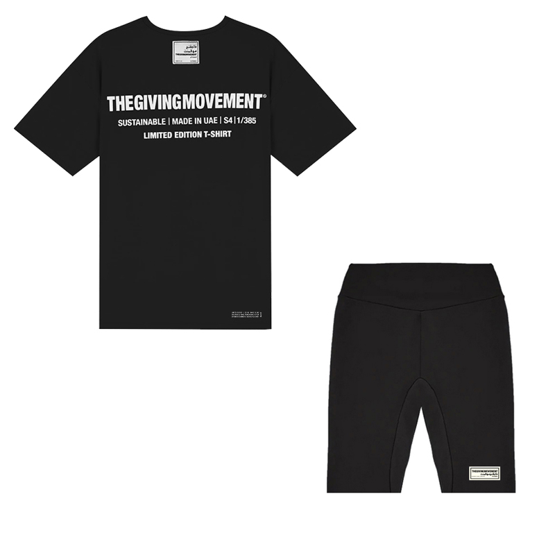 TGM Activewear Suits Short-sleeved Tshirts Oversized Tees and Long Biker Shorts Women's Two Piece Sets Workout Running Clothes