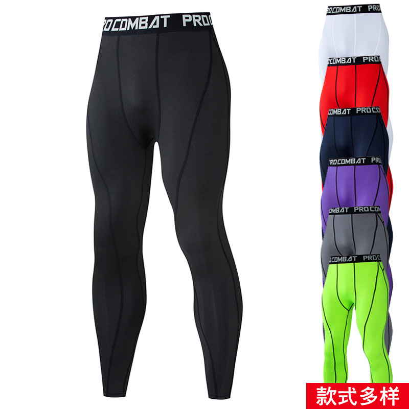 Sports Tight Pants Men's Pants Quick Dry Basketball Football Running Fitness Bottoming Padded Cycling Pants Tight Pants