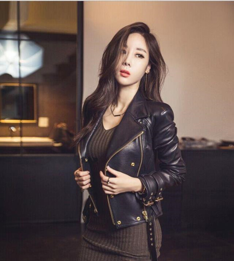 Free shipping， women  genuine leather jackets.plus size sheepskin jacket，soft street cloth.slim coat，black leather