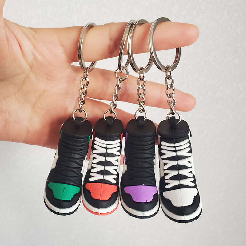 Cartoon Creative Silicone Basketball Shoe Mold Keychain Sneakers Personality Car Bag Keyring Pendants Tide Shoot Best Gift