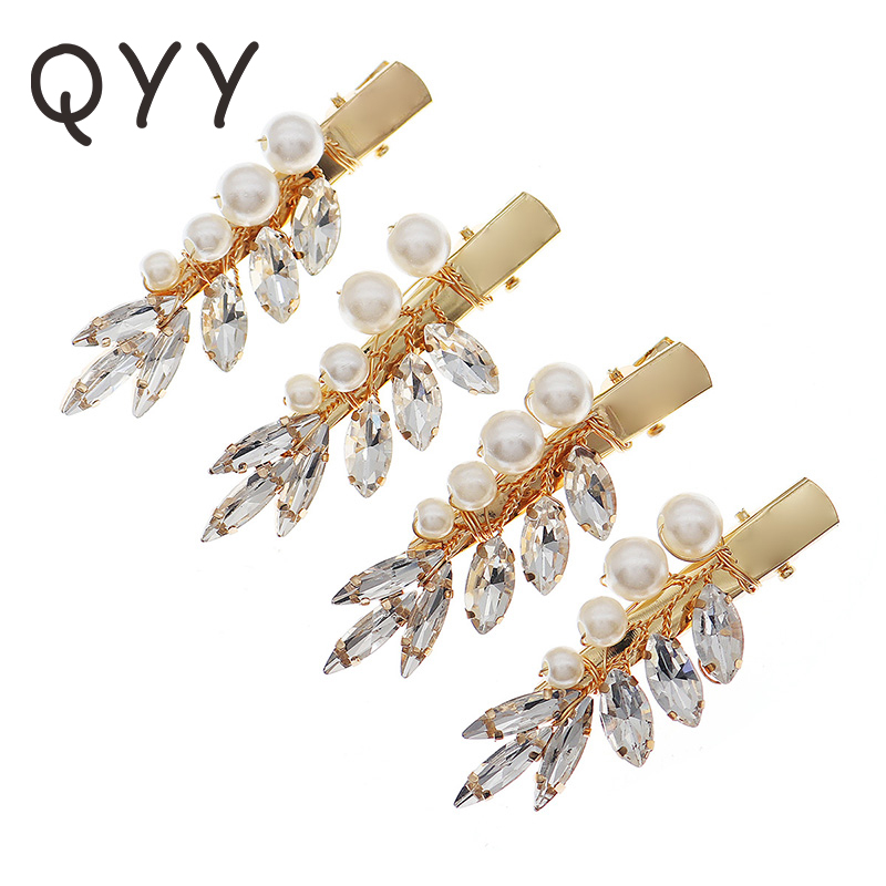  Rhinestone Barrettes Pearl Hair Clips for Women Accessories Hairpins Party Hairclips Prom Hair Jewelry Headwear Gift