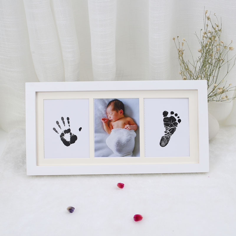 Newborn Memorial Ink Hand Foot Print Po Frame Baby DIY Handprint Footprint Picture Frame Growing Souvenir Items Paw Print Pad