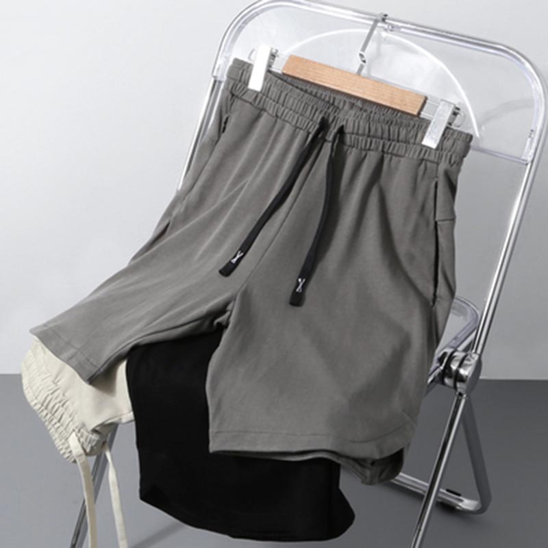 Summer High-End Heavy Knitted Shorts Men's American Drawstring Loose Sports Casual Sweatpants Casual Five-Point Pants Men