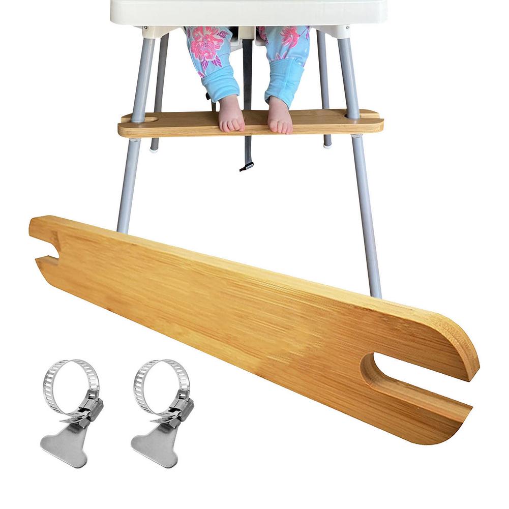 Baby Chair Footrest Ergonomic Design Bamboo Footboard Perfect Ergonomic Design Suitable For Children Aged 0-6 Great Gift