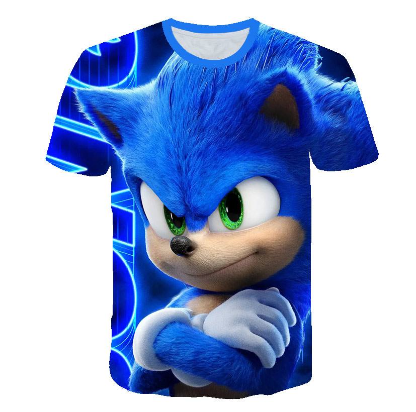  Sonic T Shirt Summer  Short Sleeve Tee Boy Girl Loose Top for Kids 4 5 6 7 8 9-14 Years Old