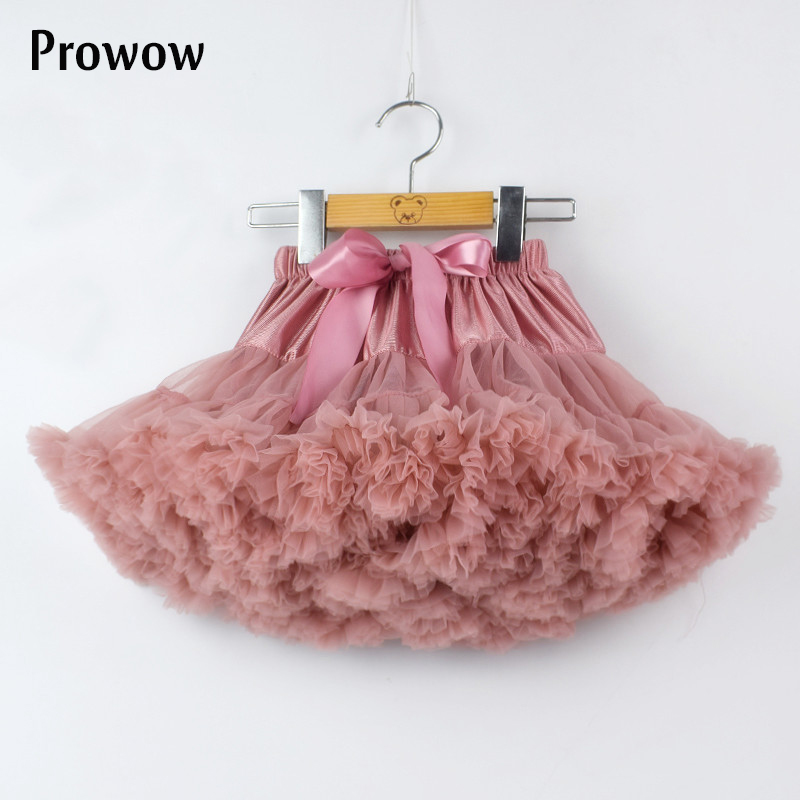 Girls Tutu Skirts Solid Fluffy Tulle Princess Ball Gown Pettiskirt Kids Ballet Party Performance Skirts for Children W-PP001