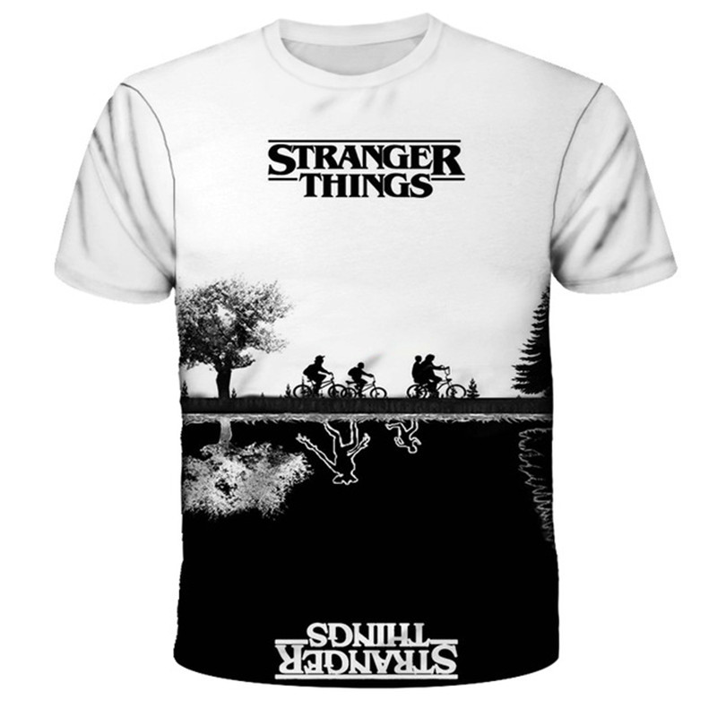  years The  Stranger Things series print summer children's summer 3D  casual shorgt sleeve T shirt tops
