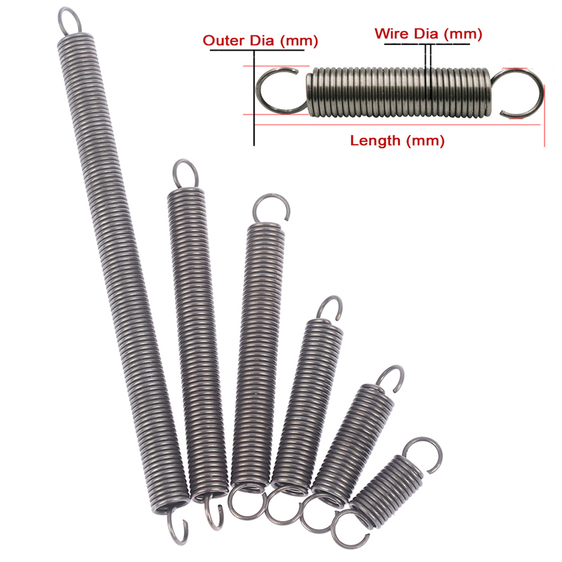 1pcs Open Hook Tension Spring Pullback Spring Coil Extension Spring Draught Spring Wire Diameter 1.4mm Various Sizes
