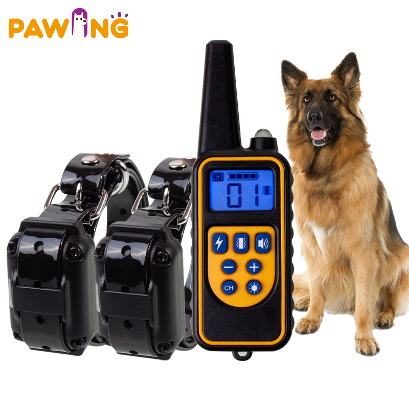 800m Electric Dog Training Collar Pet Remote Control Waterproof Rechargeable with LCD Display for All Size Shock Vibration Sound
