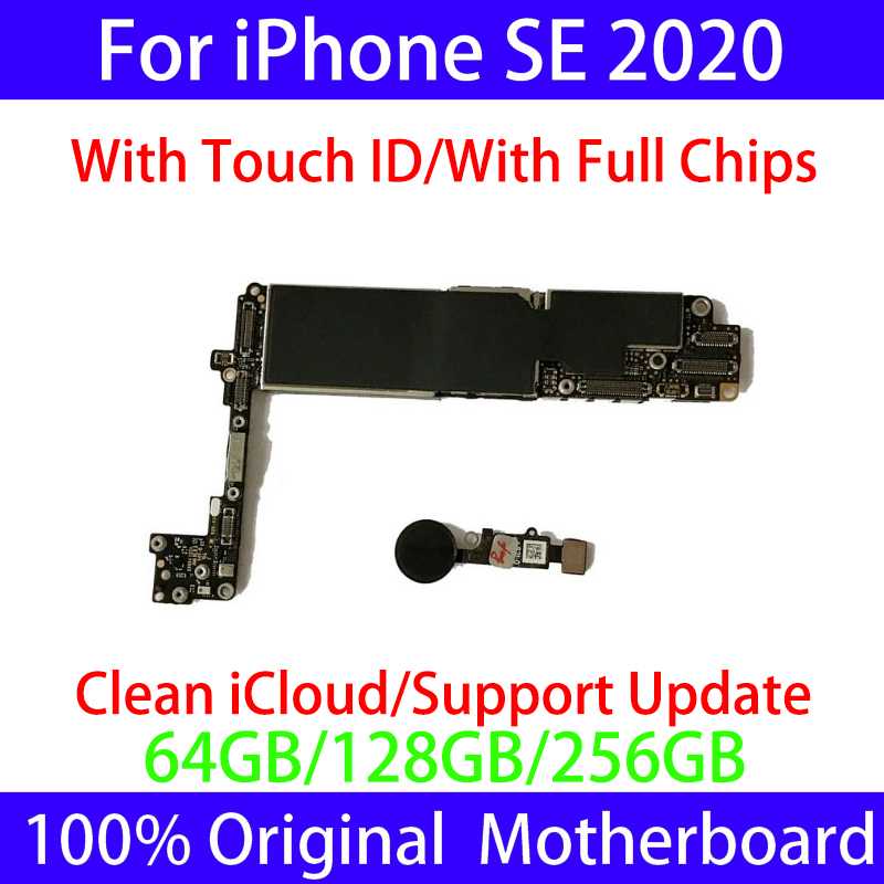Original Free iCloud For iPhone SE  Unlocked Motherboard 64GB 128GB Mainboard With System Logic Board Full Function Replace