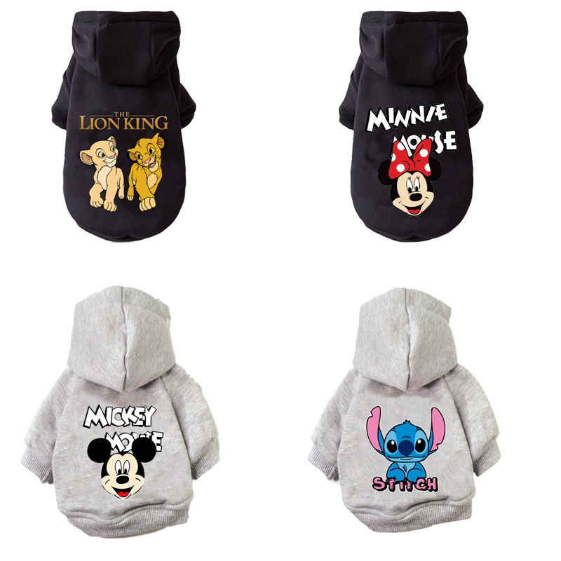 Disney Anime Pattern Dog Clothes Mickey Minnie Pet Dog Hoodie Small And Medium Dog Vest Outdoor Sweatshirt Bulldog Husky