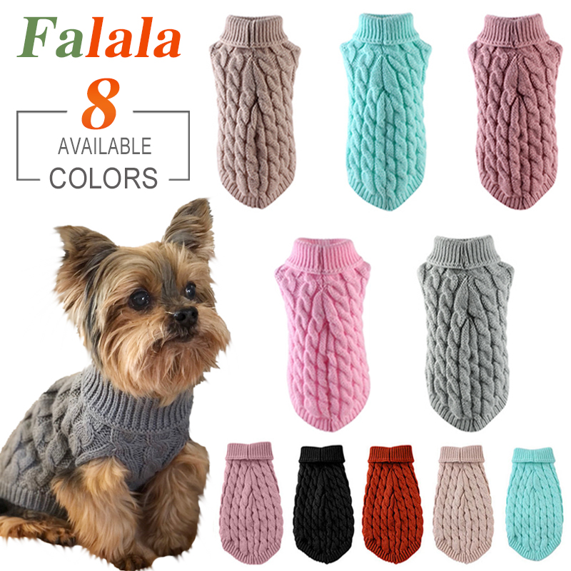 Winter Dog Clothes Chihuahua Soft Puppy Kitten Kitten High Collar Solid Color Design Sweater  Clothing for Pet Dogs Cats