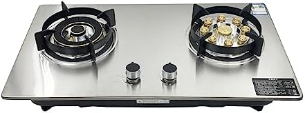 2 Burners Gas Cooktop, Household Natural Gas Cooktop Double Burner Gas Stove Cooker Kitchen Cookware Cooking Appliance Countertop Burner, 28inch