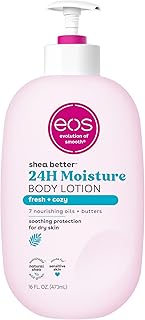 eos Shea Better Body Lotion- Fresh & Cozy, 24-Hour Moisture Skin Care, Lightweight & Non-Greasy, Made with Natural Shea, Vegan, 16 Fl Oz (Pack of 1)