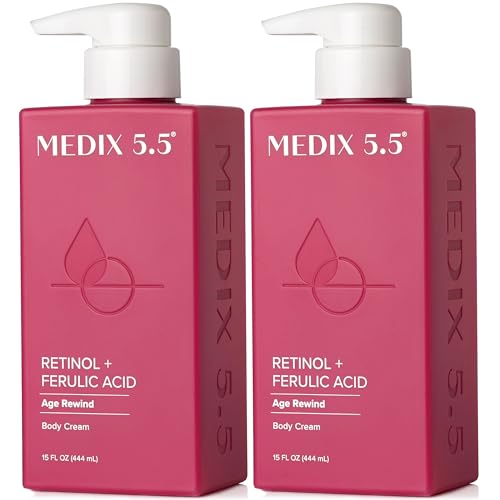 Medix 5.5 Retinol Body Lotion Firming Moisturizer | Crepey Skin Care Treatment | Retinol Body Cream | Anti Aging Retinol Cream For Women Targets Look Of Crepe Skin, Wrinkles, & Sagging Skin, 2-Pack