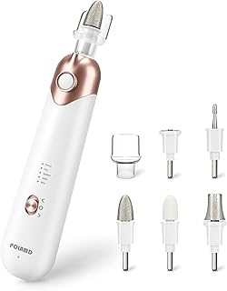 Professional Manicure Pedicure Kit, Electric Nail File Set, Cordless Electric Nail Drill Machine, 5 Speeds Hand Foot Care Tool for Nail Grind Trim Polish(White)