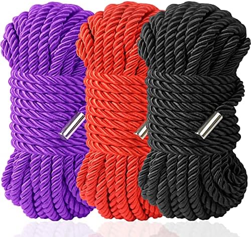 BDSM Shibari Bondage Sex Rope - BDSM Kit Adult Bondage Restraints Set Sex Toys for Women & Couples, 32 Feet 8MM (3 cloors)