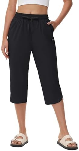 BALEAF Women's Swim Capris Pants 18" Knee Length Modest Swimsuits Quick Dry UPF 50+ Beach Bathing Suit Bottoms with Pockets