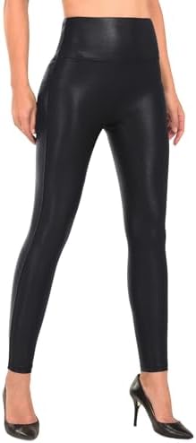 RUFIYO Faux Leather Leggings for Women High Waisted Leather Pants Pleather Leggings Brown