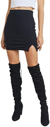 LaClef Women's Mini Fitting Split Skirt