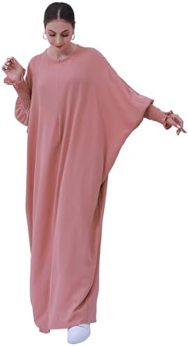 Muslim Prayer Abaya Islamic Women's Khimar Pure Color Hijab Dress Long Sleeve Dubai Kaftan