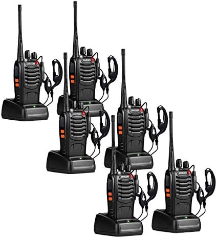 Two Way Radios Long Range Walkie Talkies for Adults with Headphones,16 Channel Handheld 2 Way Radio Rechargeable with Flashlight Li-ion Battery and Charger（6 Pack）