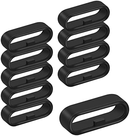 Watch Strap Loop, Silicone Watch Strap Rings, 10pcs Black Replacement Watch Band Loops, Watch Band Keeper Retainer Fastener Rings Parts, Watch Band Holder for Smart Sport Watch
