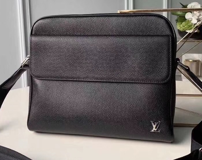 Louis Vuitton Alex Messenger PM Bag Taiga leather Black M30260