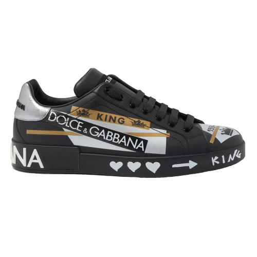 DOLCE & GABBANA PORTOFINO SLIP-ON SNEAKERS IN PRINTED CALFSKIN – DG33