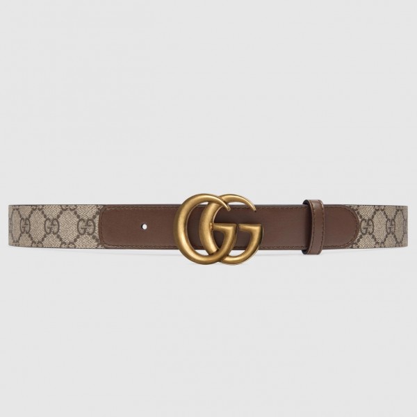 Gucci GG Marmont 30MM Belt with Brown Leather