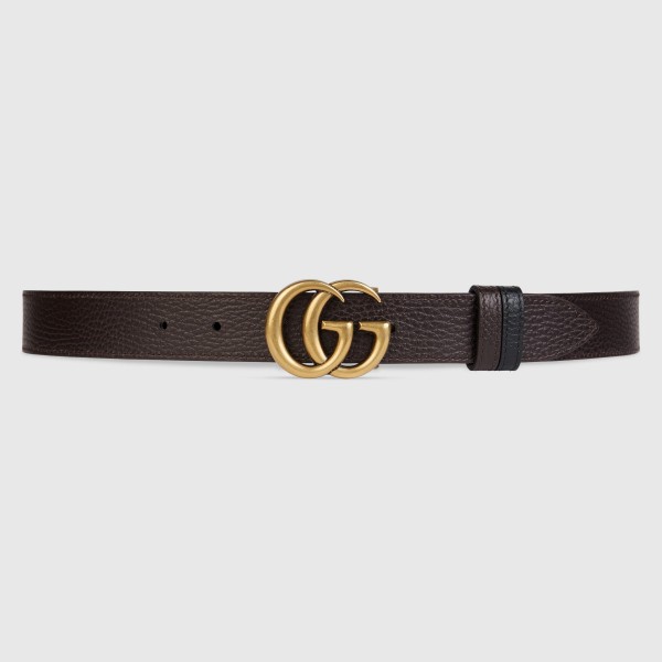 Gucci Brown Reversible 30MM Belt with Double G Buckle