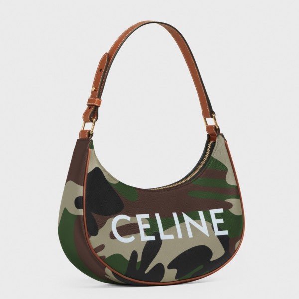 Celine Ava Bag In Camouflage Canvas with Celine Print