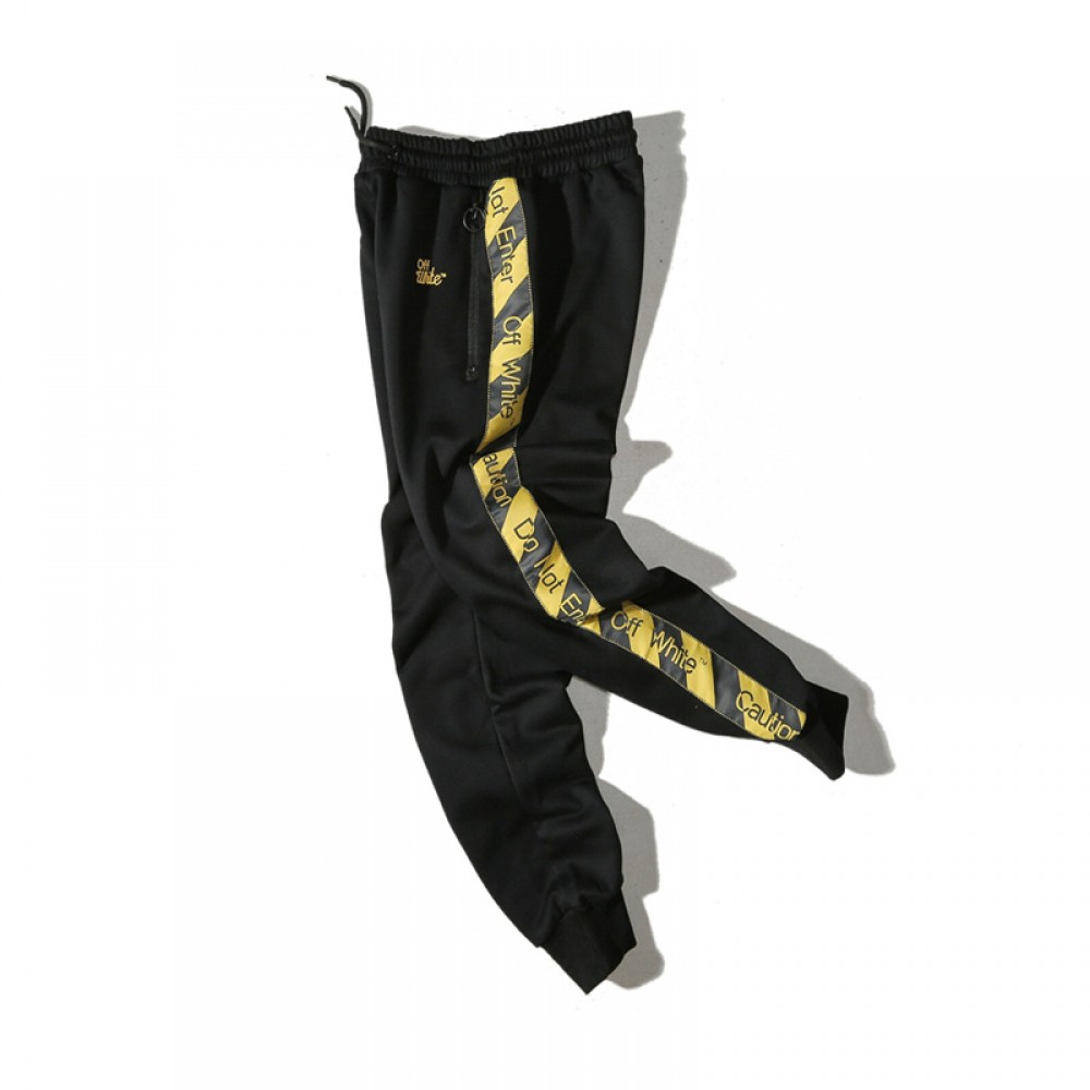 A+ Quality OFF-WHITE Do not enter Tape Jogger Track Pants