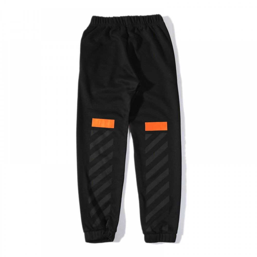 A+ Quality OFF-WHITE flocked stripes Jogger Track Pants